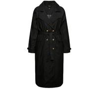 Ulla Popken Femme Grandes Tailles Trench-Coat en Jean, Style Vintage, col à Revers et Double rangée de Boutons Noir 50+ 830347100-50+
