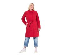 Ulla Popken Femme Grandes Tailles Trench-Coat HYPRAR, Softshell déperlant, Ceinture à Nouer Salsa 50+ 835559530-50+