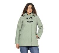 Ulla Popken Femme Grandes Tailles Veste de Pluie HYPRAR imperméable, Capuche, Boutons Brandebourg Menthe Verte 50+ 823795180-50+