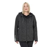 Ulla Popken Femme Grandes Tailles Veste en Maille Polaire, Doublure en Polaire, Fermeture à glissière à Double Sens, réflecteur Noir 54+ 812880100-54+