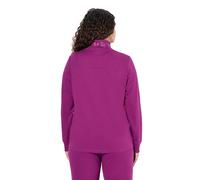 Ulla Popken Femme Grandes Tailles Veste en Molleton, col Montant et Poche Kangourou, Coupe Plus Longue à l'arrière mûres 54+ 826746825-54+