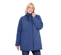 Ulla Popken Femme Grandes Tailles Veste matelassée Technique HYPRAR à Capuche, matière déperlante Bleu Moyen 46+ 837450730-46+