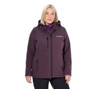 Ulla Popken Femme Grandes Tailles Veste Softshell HYPRAR déperlante, matière Stretch et imprimé réfléchissant mûre foncée 46+ 834656846-46+