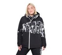 Ulla Popken Femme Grandes Tailles Veste Technique HYPRAR, Tissu imperméable et Capuche Noir 58+ 831635100-58+