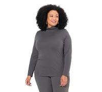 Ulla Popken Femme Jusqu'à la Taille 66. T-Shirt à col roulé et Manches Longues. Coupe Slim. sous-vêtement. Gris Graphite 54+ 646813110-54+