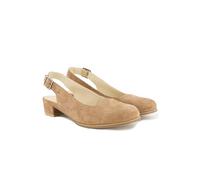 Ulla Popken Femme Lederpumps, Veloursleder, Zierspange, Weite H Sandales, Gris, 38 EU Large