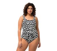 Ulla Popken Badeanzug Alice, Softliner, Dg, Leo Maillot de Bain Une pièce, Noir, 62-64 Femmes