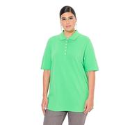Ulla Popken Poloshirt, Piqué, Polokragen, Samt-Knopfleiste, Halbarm T-Shirts, Vert Menthe, 50-52 Femmes
