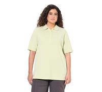 Ulla Popken Poloshirt, Piqué, Polokragen, Samt-Knopfleiste, Halbarm Polo Basique, Pistache, 58-60 Femmes