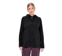 Ulla Popken Femme Pull Camionneur en Polaire, Coupe Courte et Oversize, Capuche et Manches Longues, matière recyclée Noir 54+ 834626100-54+