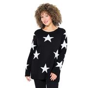 Ulla Popken Femme Pull | Grandes tailles, Plus Size, Pull à col rond et manches longues raglan, étoiles brillantes 833688