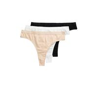 Ulla Popken Femme Strings, 3er-Pack, Zierkante Slips, Multicolore, 52-54 EU