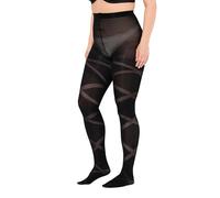 Ulla Popken Femme Strumpfhose, Streifen Collants À Rayures, Noir, 52-54 EU