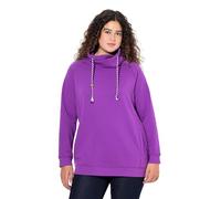 Ulla Popken Sweatshirt, Weiter Stehkragen, Taschen, Raglan-Langarm Maillot de survêtement, Lilas, 54-56 Femme