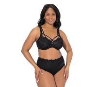 Ulla Popken Femme Truyou Bügel-BH, Transparente Spitze, Cup C - F Bra, Noir, 115E EU