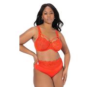 Ulla Popken Femme Truyou Bügel-BH, Transparente Spitze, Cup C - F Bra, Rouge Orange, 130E EU