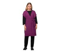 Ulla Popken Gilet Long en Tricot avec Ceinture Veste, Lilas foncé, 52-54 Femme