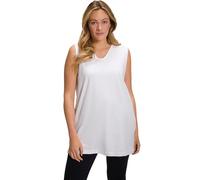 Ulla Popken Basic-V-Top T-Shirts, Blanc Neige, 64-66 Femme