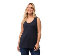 Ulla Popken Haut féminin avec col en V T-Shirt, Outerspace, 52-54 Femme