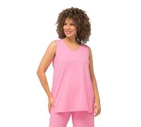 Ulla Popken Haut Ligne A, col en V, sans Manches 807291 T-Shirt, Rose Clair, 52/54 FR Femmes