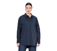 Ulla Popken Hemdbluse, Perlmuttknöpfe, Oversized, Hemdkragen, Langarm Blouse, Marine, 50-52 Femmes