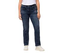 Ulla Popken Jeans Mony, Konisches Bein, Stretch, Zipptaschen, Bleu Denim, 32W / 32L Femmes