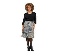 Ulla Popken Jerseykleid mit Plisseerock Robes, Noir, 60-62 Femme