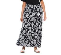 Ulla Popken Jupe à Volants pour Femme Grandes Tailles, Noir, 46-48