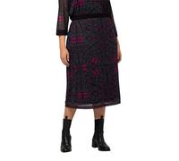 Ulla Popken Jupe en Maille Imprimée, Noir, 56-58 Femme