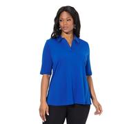 Ulla Popken Jupe plissée pour Femme, Grandes Tailles, Grande Taille, Ligne A, Taille Confortable, Cordon de Serrage 823477, Bleu, 54-56