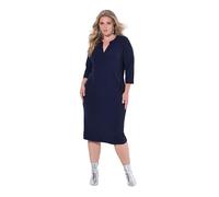 Ulla Popken Kleid mit Vorgelegten Teilungsnähten Robes, Marine, 48-50 Femmes