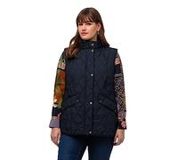 Ulla Popken Landhaus Steppweste Fasan-Futter Veste, Bleu Marine, 52-54 Femme