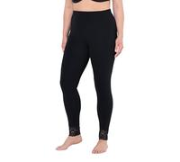 Ulla Popken Legging Grande Taille pour Femme, Grande Taille, avec Bande à Lacets, Noir, 50W / 32L