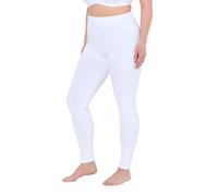 Ulla Popken Legging Slim en Coton pour Femme avec Taille élastique, Blanc Neige, 50W / 32L