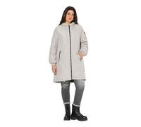 Ulla Popken Leichtstepp-Mantel, Wasserabweisend, 2-Wege-Zipper Manteaux, Gris Moyen, 48 Femmes