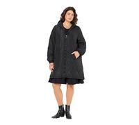 Ulla Popken Leichtstepp-Mantel, Wasserabweisend, 2-Wege-Zipper Manteaux, Noir, 56 Femmes