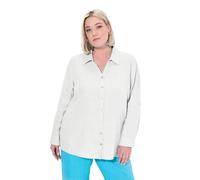 Ulla Popken Leinenbluse Chemisiers, Nicht-Gerade Weiss, 44-46 Femme