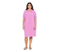 Ulla Popken Leinenmix-Kleid Robe en Lin mélangé, Rose Vif, 54-56 Femme
