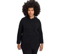 Ulla Popken Long-Teddy-fleecepullover, Kapuze, Zipper, Langarm Sweatshirts, Noir, 62-64 Femme