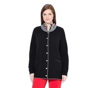 Ulla Popken Longcardigan mit Kellerfalte Sweat-Shirt, Noir, 58-60 Femme