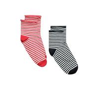 Ulla Popken Lot de 2 Paires de Chaussettes à Bord roulé à Rayures Bas, Multicolore, 39-42 Femmes