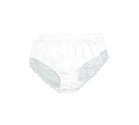 Ulla Popken Lot de 2 Slips midi en Coton et Dentelle 830094 sous-vêtement, Blanc, 54-56 Femmes
