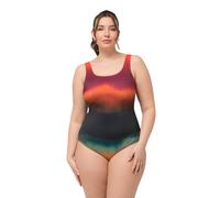 Ulla Popken Maillot de Bain Alice Softline Fire Batik 827773 pièce, Noir, 54-56 Femmes