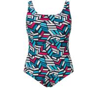 Ulla Popken Maillot de Bain Alice Softliner DG Confettis 832232 pièce, Bleu, 62-64 Femmes