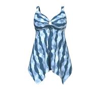 Ulla Popken Maillot de bain 'Judy' aqua / gentiane / bleu chiné, Taille 6XL