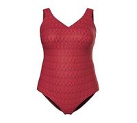 Ulla Popken Maillot de Bain pour Femme, Structure, sans Bonnets Souples, col en V, Structure, sans Bonnets Souples, col en V, Framboise foncée, 42