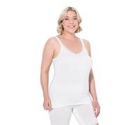 Ulla Popken Maillot de Corps Grande Taille pour Femme - Dentelle - Bambou - Doux pour la Peau, Blanc crème, 54-56