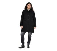 Ulla Popken Manteau en laine pour femme, Noir, 54-56