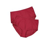 Ulla Popken Midislips, 2er-Pack, Nadelstreifen, höher geschnitten Culotte, Rouge foncé, 48-50 Femme