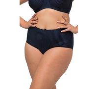 Ulla Popken Midislips, 2er-Pack, Nadelstreifen, höher geschnitten Slips, Nachtblau, 48-50 Femme
